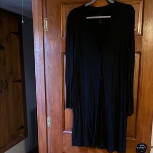 Nic & Zoe long Elegant Black Long v neck light knit Cardigan